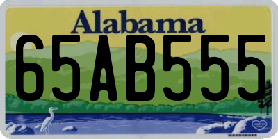 AL license plate 65AB555