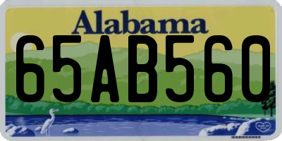 AL license plate 65AB560
