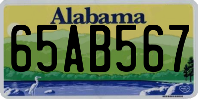 AL license plate 65AB567