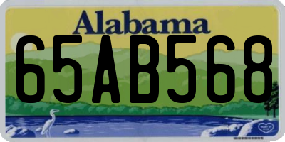AL license plate 65AB568