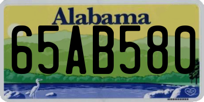AL license plate 65AB580