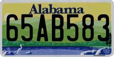 AL license plate 65AB583