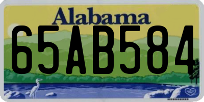 AL license plate 65AB584