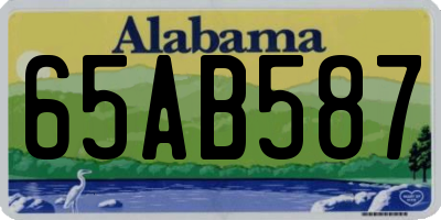AL license plate 65AB587