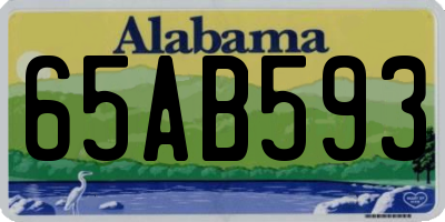 AL license plate 65AB593