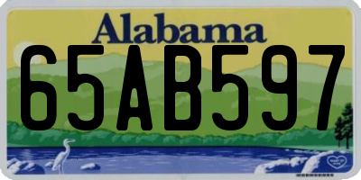 AL license plate 65AB597