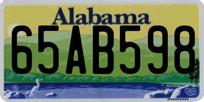 AL license plate 65AB598