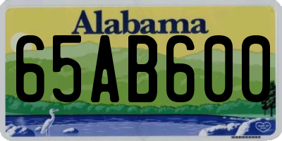 AL license plate 65AB600