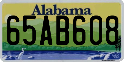 AL license plate 65AB608
