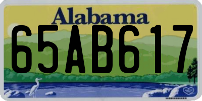 AL license plate 65AB617