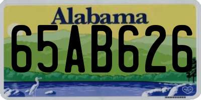 AL license plate 65AB626