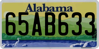 AL license plate 65AB633