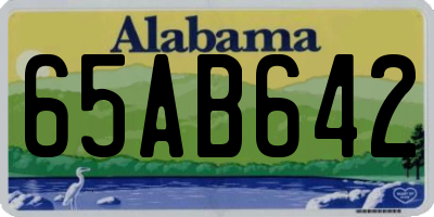 AL license plate 65AB642