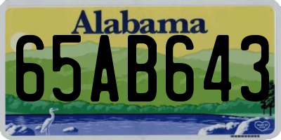 AL license plate 65AB643
