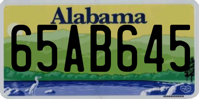 AL license plate 65AB645