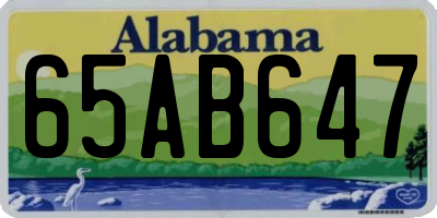 AL license plate 65AB647