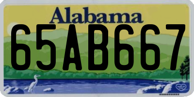 AL license plate 65AB667