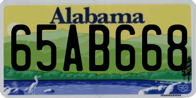 AL license plate 65AB668