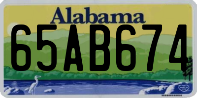 AL license plate 65AB674