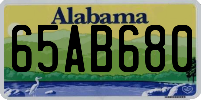 AL license plate 65AB680