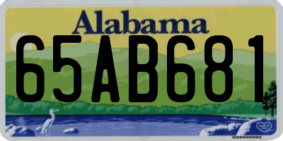 AL license plate 65AB681