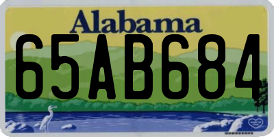AL license plate 65AB684