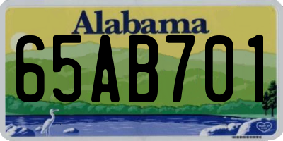 AL license plate 65AB701