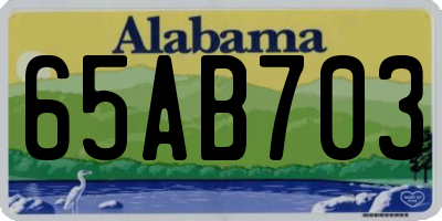 AL license plate 65AB703