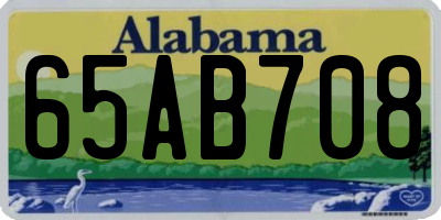AL license plate 65AB708