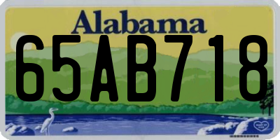 AL license plate 65AB718