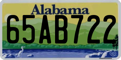 AL license plate 65AB722