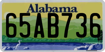 AL license plate 65AB736