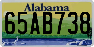 AL license plate 65AB738