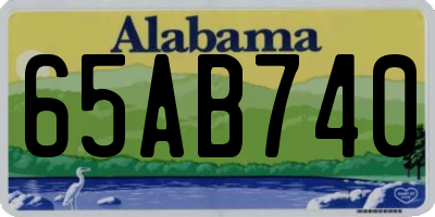 AL license plate 65AB740