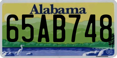AL license plate 65AB748