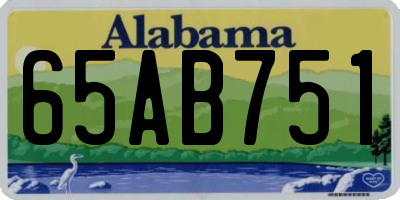 AL license plate 65AB751