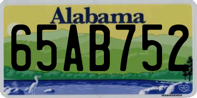 AL license plate 65AB752