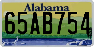 AL license plate 65AB754