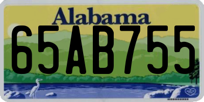 AL license plate 65AB755