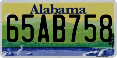 AL license plate 65AB758