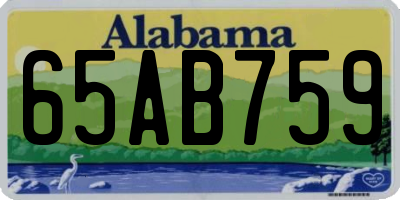 AL license plate 65AB759