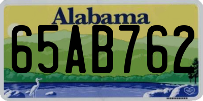 AL license plate 65AB762