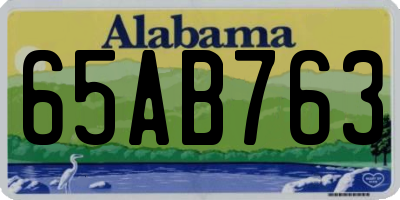 AL license plate 65AB763
