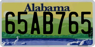 AL license plate 65AB765