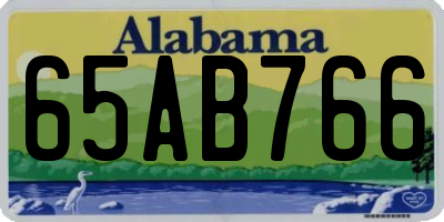 AL license plate 65AB766