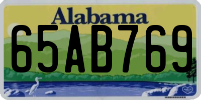 AL license plate 65AB769