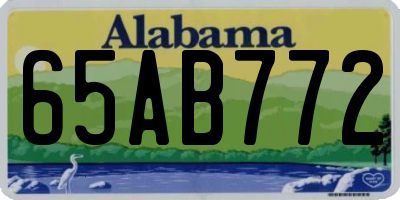 AL license plate 65AB772