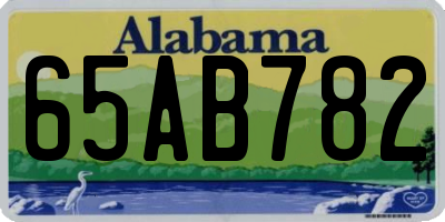 AL license plate 65AB782