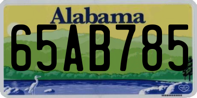 AL license plate 65AB785