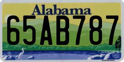 AL license plate 65AB787
